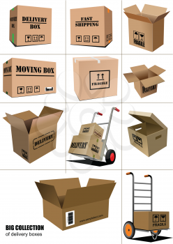 Delivery equipment collection.Colored vector illustration for designers