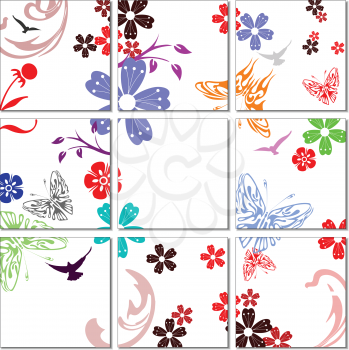Ceramic  tiles background. Colored vector illustration for designers