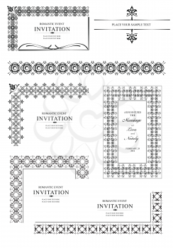 Collection of Ornamental corners in vintage Design styles