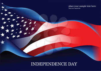 4th July – Independence day of United States of America. American flag. Vector