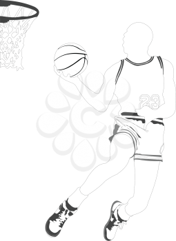 Basketball players. Vector illustration for designers