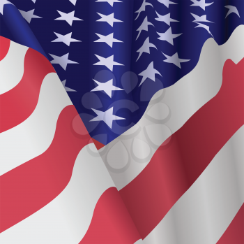 Stylized American Flag. Independence day of United States of America. 3d vector illustration