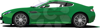 
Green sedan car side  veiw. Vector Colored 3d illustration