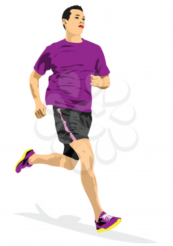 The running man. Track and field. Vector 3d illustration
