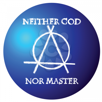 Royalty Free Clipart Image of an Atheism Badge