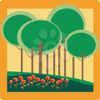 Royalty Free Clipart Image of an Autumn Card