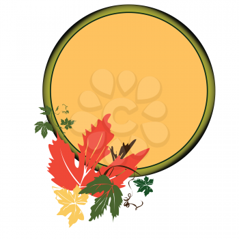 Royalty Free Clipart Image of an Autumn Medallion
