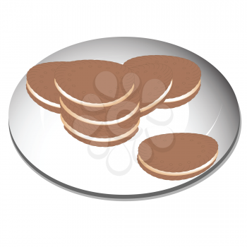 Royalty Free Clipart Image of a Plate of Oreo Cookies