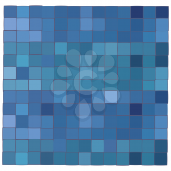 Royalty Free Clipart Image of a Blue Mosaic Background