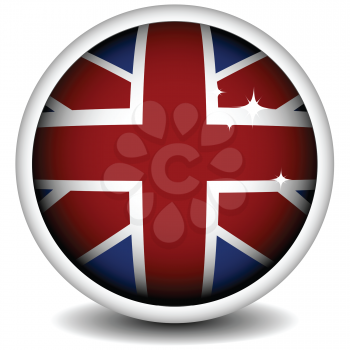 Royalty Free Clipart Image of a British Flag Button