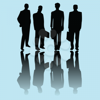 Royalty Free Clipart Image of Silhouetted Business Men
