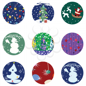 Royalty Free Clipart Imgae of Christmas and New Year's Eve Buttons