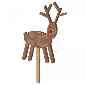 Royalty Free Clipart Image of a Reindeer Lollipop