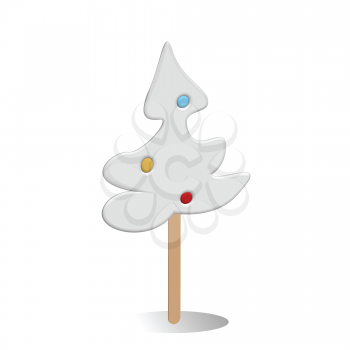 Royalty Free Clipart Image of a Christmas Tree Lollipop