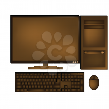 Royalty Free Clipart Image of a Computer Made From Chocolate