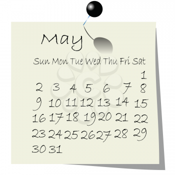 Royalty Free Clipart Image of a May Calendar
