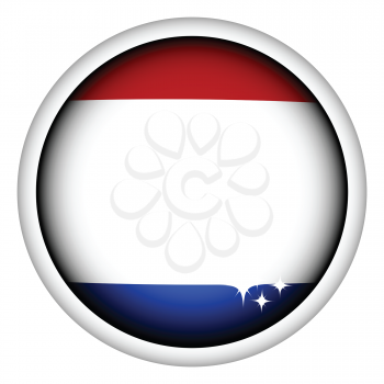 Royalty Free Clipart Image of a Dutch Flag Button