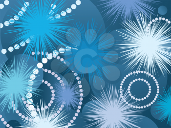 Royalty Free Clipart Image of Exploding Fireworks