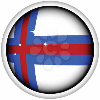 Royalty Free Clipart Image of a Faeroe Flag Button