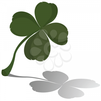 Royalty Free Clipart Image of a Fresh Four Leaf Clover