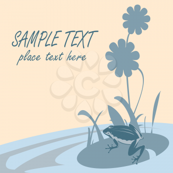 Royalty Free Clipart Image of a Frog on a Lilypad