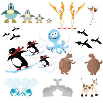Royalty Free Clipart Image of Funny Animals
