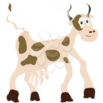 Royalty Free Clipart Image of a Cartoon Cow