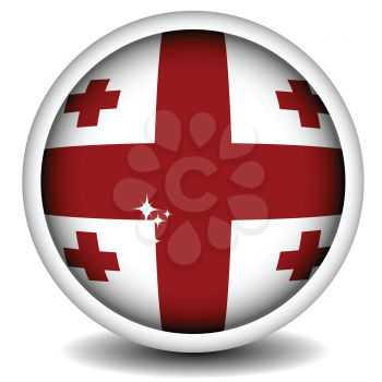 Royalty Free Clipart Image of a Georgian Flag Button