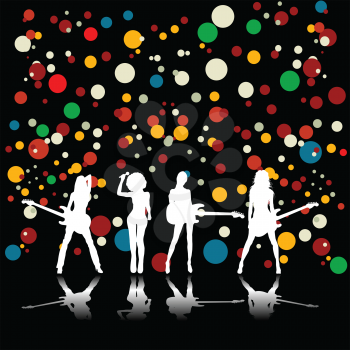 Royalty Free Clipart Image of a Girls Band