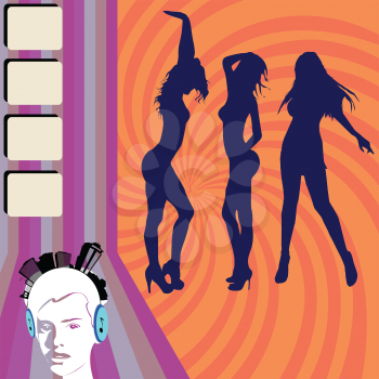 Royalty Free Clipart Image of a Conceptual Drawing of Girls Night Out