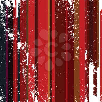 Royalty Free Clipart Image of a Worn Red Striped Background