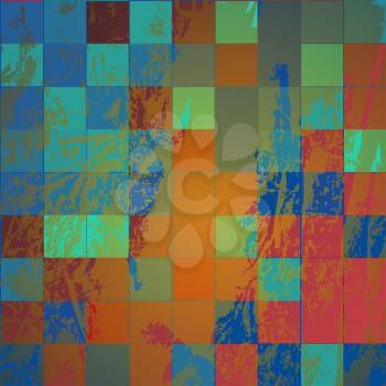 Royalty Free Clipart Image of a Grunge Texture With Tiles