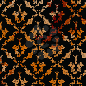 Royalty Free Clipart Image of a Grungy Baroque Pattern Background