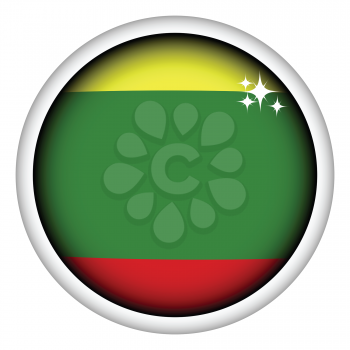 Royalty Free Clipart Image of a Lithuanian Flag Button