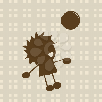 Royalty Free Clipart Image of a Little Boy Playing With a Ball