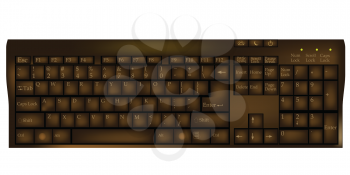 Royalty Free Clipart Image of an Old Keyboard in Chocolate Tones