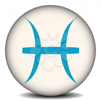 Royalty Free Clipart Image of the Symbol for Pisces