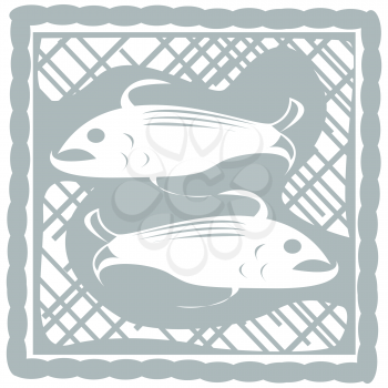 Royalty Free Clipart Image of the Pisces Fish