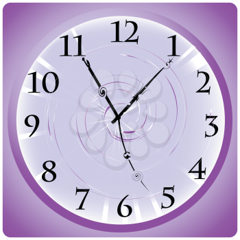 Royalty Free Clipart Image of a Purple Clock