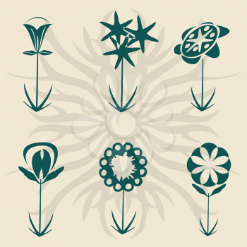 Royalty Free Clipart Image of a Collection of Flowers