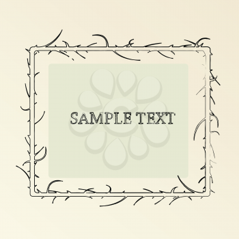 Royalty Free Clipart Image of a Text Card With a Stem Frame