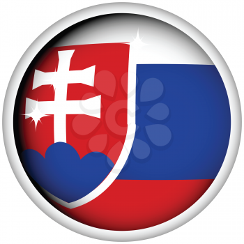 Royalty Free Clipart Image of a Slovakian Flag Button