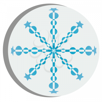 Royalty Free Clipart Image of a Snowflake Sticker