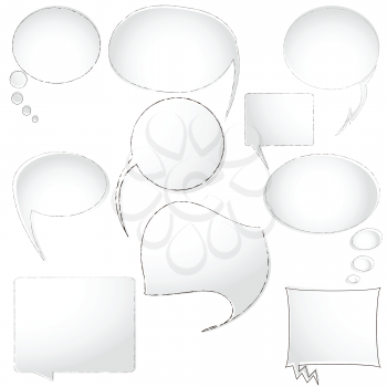 Royalty Free Clipart Image of Speech Announcement Bubbles