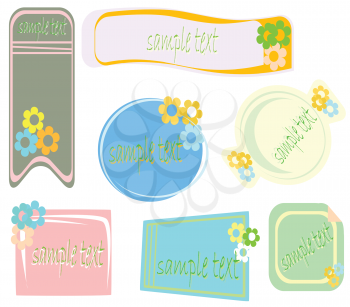 Royalty Free Clipart Image of Tags With Flowers and a Space For Text