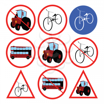 Royalty Free Clipart Image of Stylized Traffic Signs