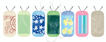 Royalty Free Clipart Image of a Set of Tags