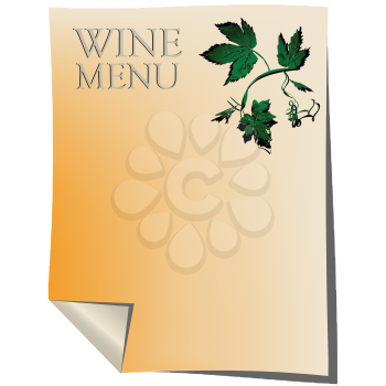 Royalty Free Clipart Image of a Wine List