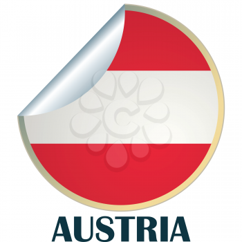 Royalty Free Clipart Image of an Austrian Flag Sticker