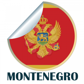 Royalty Free Clipart Image of a Sticker for Montenegro